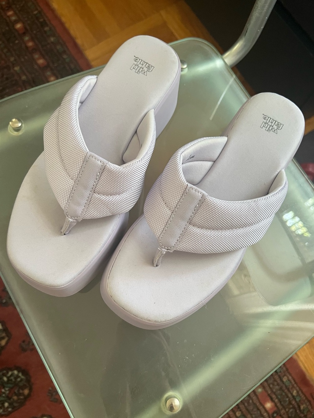 wild fable Light Lavender Platform Thong Sandals